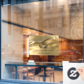 Geschäftsjahre mit Gold-Logo Fensteraufkleber (Café-Fenster)