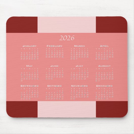 Geschäftskalender in Rosatönen Mousepad (Vorne)