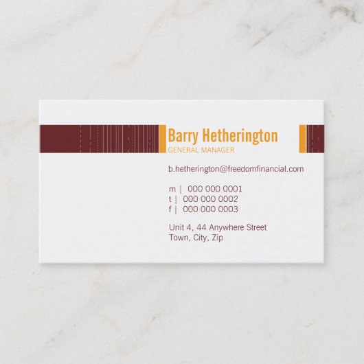 GESCHÄFTSKARTE: angesagt 1 Visitenkarte (Vorderseite)