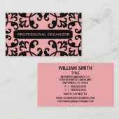 Geschäftskarte "beruflicher Organisator Damask" Visitenkarte (Vorne/Hinten)
