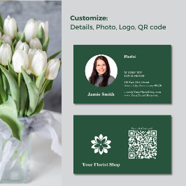 Geschäftskarte "Connect", Florist Green & White Fo Treuekarte