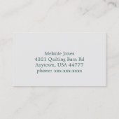 Geschäftskarte der Vintagen Lila Blumensägemaschin Visitenkarte (Rückseite)