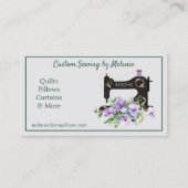 Geschäftskarte der Vintagen Lila Blumensägemaschin Visitenkarte (Vorderseite)