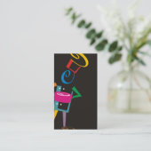 Geschäftskarte des bissigen Koch retro Farb Visitenkarte (Stehend Vorderseite)