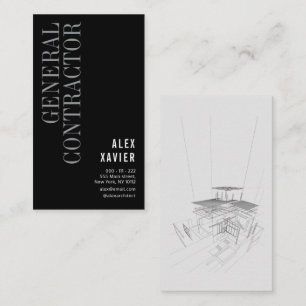 Geschäftskarte des eleganten schwarzen Generalunte Visitenkarte