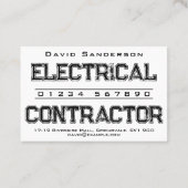 Geschäftskarte des elektrischen Unternehmers Visitenkarte (Rückseite)