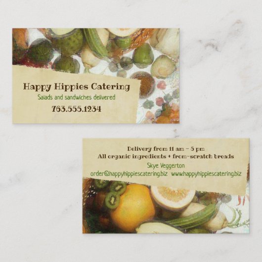 Geschäftskarte des Fruchtgemüses vegane gesunde Visitenkarte (Vorne/Hinten)