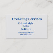 Geschäftskarte des Grooming Salon Visitenkarte (Rückseite)