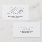 Geschäftskarte des Kalligrafischen White Monogram  Visitenkarte (Vorne/Hinten)