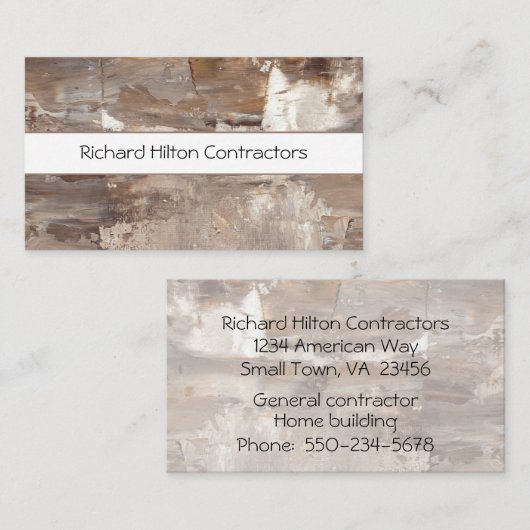 Geschäftskarte des zeitgenössischen Textilauftragn Visitenkarte (Vorne/Hinten)