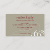 GESCHÄFTSKARTE: Designervogue 11 Visitenkarte (Rückseite)