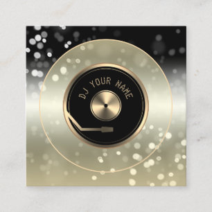 Geschäftskarte DJ-Vinylplattenspieler Quadratische Visitenkarte