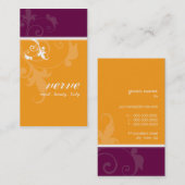 GESCHÄFTSKARTE, elegant, orange Pflaume Visitenkarte (Vorne/Hinten)