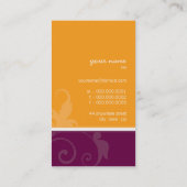 GESCHÄFTSKARTE, elegant, orange Pflaume Visitenkarte (Rückseite)