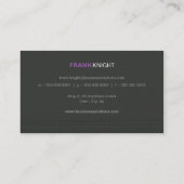 GESCHÄFTSKARTE fett, modern, linear lila grau Visitenkarte (Rückseite)