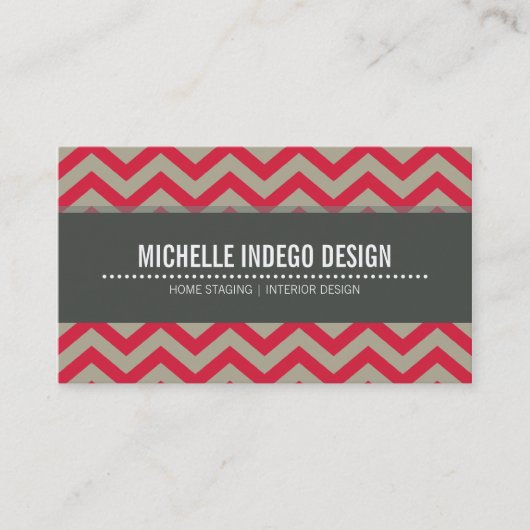GESCHÄFTSKARTE: fett Zickzack Muster Visitenkarte (Vorderseite)