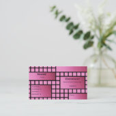 Geschäftskarte Funky Blocks, Deep Pink Visitenkarte (Stehend Vorderseite)