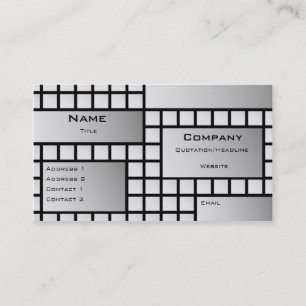 Geschäftskarte Funky Blocks, Metallic Gray Visitenkarte