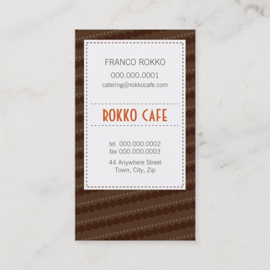 GESCHÄFTSKARTE :: funky menu 15 Visitenkarte (Vorderseite)