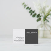 Geschäftskarte für Black & White Gray Consultant Visitenkarte (Stehend Vorderseite)