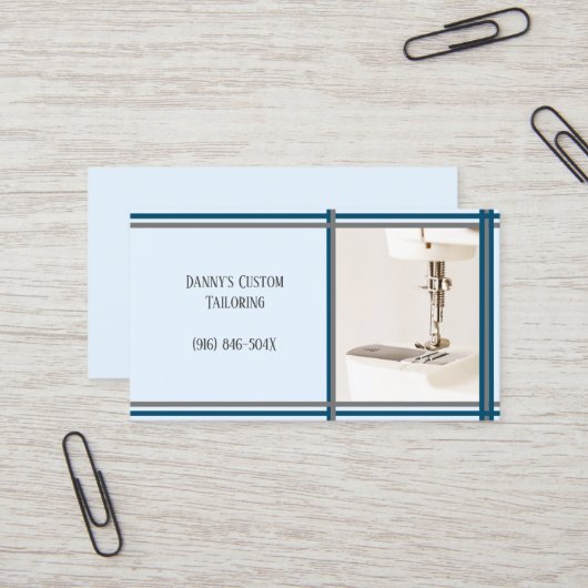 Geschäftskarte für Blue Taille Nähmaschine Visitenkarte (Vorderseite/Rückseite Beispiel)