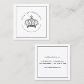 Geschäftskarte für Classy Crown Logo Quadratische Visitenkarte (Vorne/Hinten)