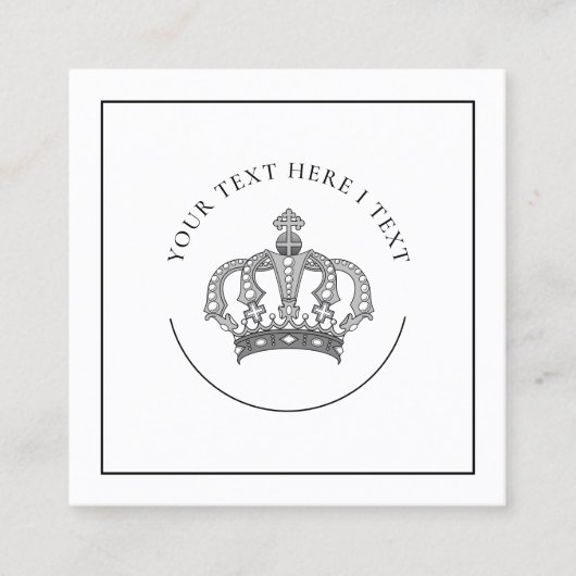 Geschäftskarte für Classy Crown Logo Quadratische Visitenkarte (Vorderseite)