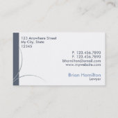 Geschäftskarte für das Blue and White Law Office Visitenkarte (Rückseite)