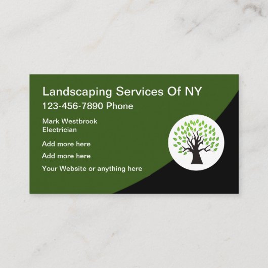 Geschäftskarte für das Landscaping-Service-Logo Visitenkarte (Vorderseite)
