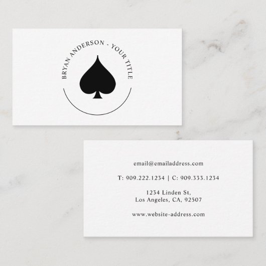 Geschäftskarte für das Logo "Black Spread Symbol" Visitenkarte (Vorne/Hinten)
