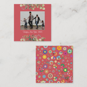 Geschäftskarte für das neue Jahr Quadratische Visitenkarte
