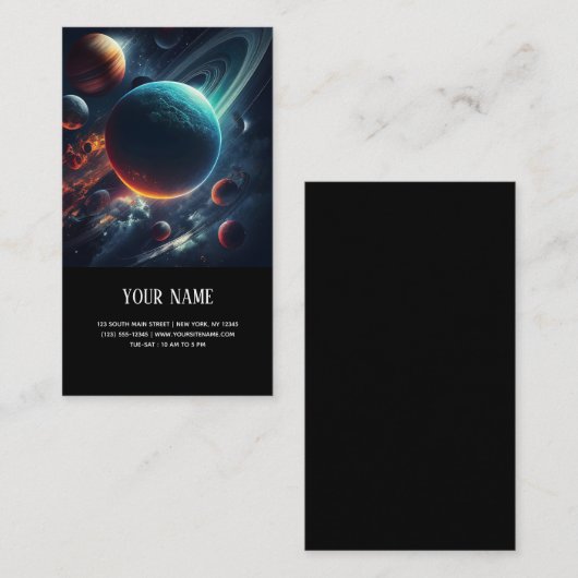 Geschäftskarte für das Sonnensystem Visitenkarte (Vorne/Hinten)