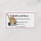 Geschäftskarte für das Verschieben und Verpacken v Visitenkarte (Vorderseite)