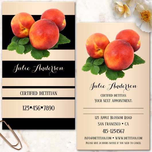 Geschäftskarte für den Ernährungswissenschaftler Terminkarte