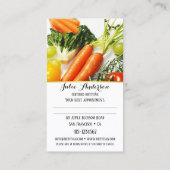 Geschäftskarte für den Ernährungswissenschaftler Terminkarte (Rückseite)