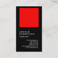 Geschäftskarte für den vertikalen Black Red Chic B