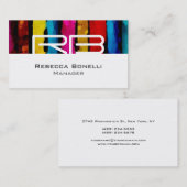 Geschäftskarte für den weißen Rainbow Color Monogr Visitenkarte (Vorne/Hinten)