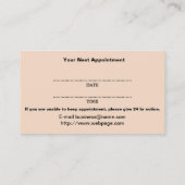 Geschäftskarte für die Bestellung von Aktiven Terminkarte (Rückseite)