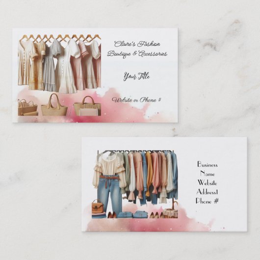 Geschäftskarte für die Boutique von Frauen Visitenkarte (Vorne/Hinten)