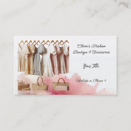 Geschäftskarte für die Boutique von Frauen Visitenkarte (Vorderseite)