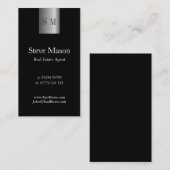 Geschäftskarte für die vertikale Black Steel Monog Visitenkarte (Vorne/Hinten)