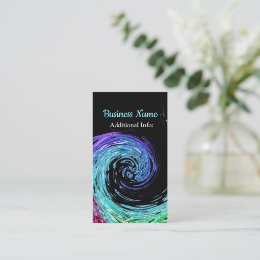 Geschäftskarte für flüssige Rainbow-Wave 2 Visitenkarte (Stehend Vorderseite)