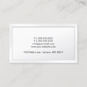 Geschäftskarte für klassische Reporter an der weiß Visitenkarte (Rückseite)