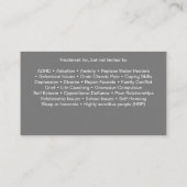 Geschäftskarte für klinische Psychotherapie Visitenkarte (Rückseite)