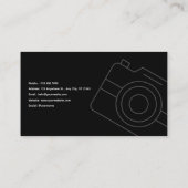 Geschäftskarte für Minimalistische Schwarze Fotogr Visitenkarte (Rückseite)