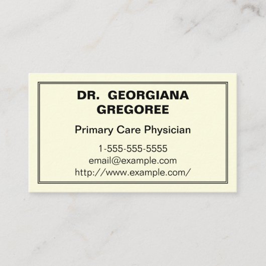 Geschäftskarte für moderne medizinische Grundverso Visitenkarte (Vorderseite)