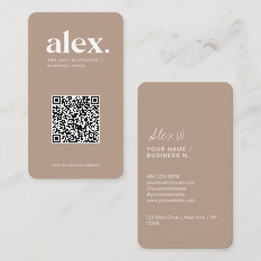 Geschäftskarte für moderne QR-Logos Visitenkarte (Vorne/Hinten)