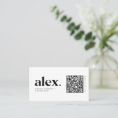Geschäftskarte für moderne schwarz-weiße QR-Logos Visitenkarte (Stehend Vorderseite)