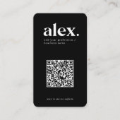 Geschäftskarte für moderne schwarz-weiße QR-Logos Visitenkarte (Vorderseite)