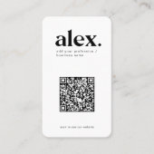 Geschäftskarte für moderne schwarz-weiße QR-Logos Visitenkarte (Vorderseite)